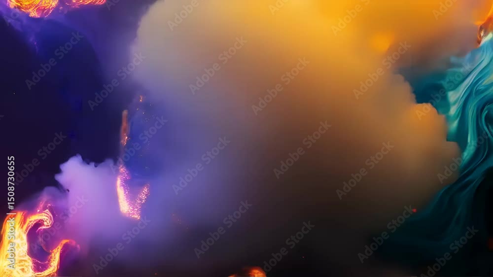 Serene Woman with Glowing Embers and Flames Serene Woman with Glowing Embers and Flames