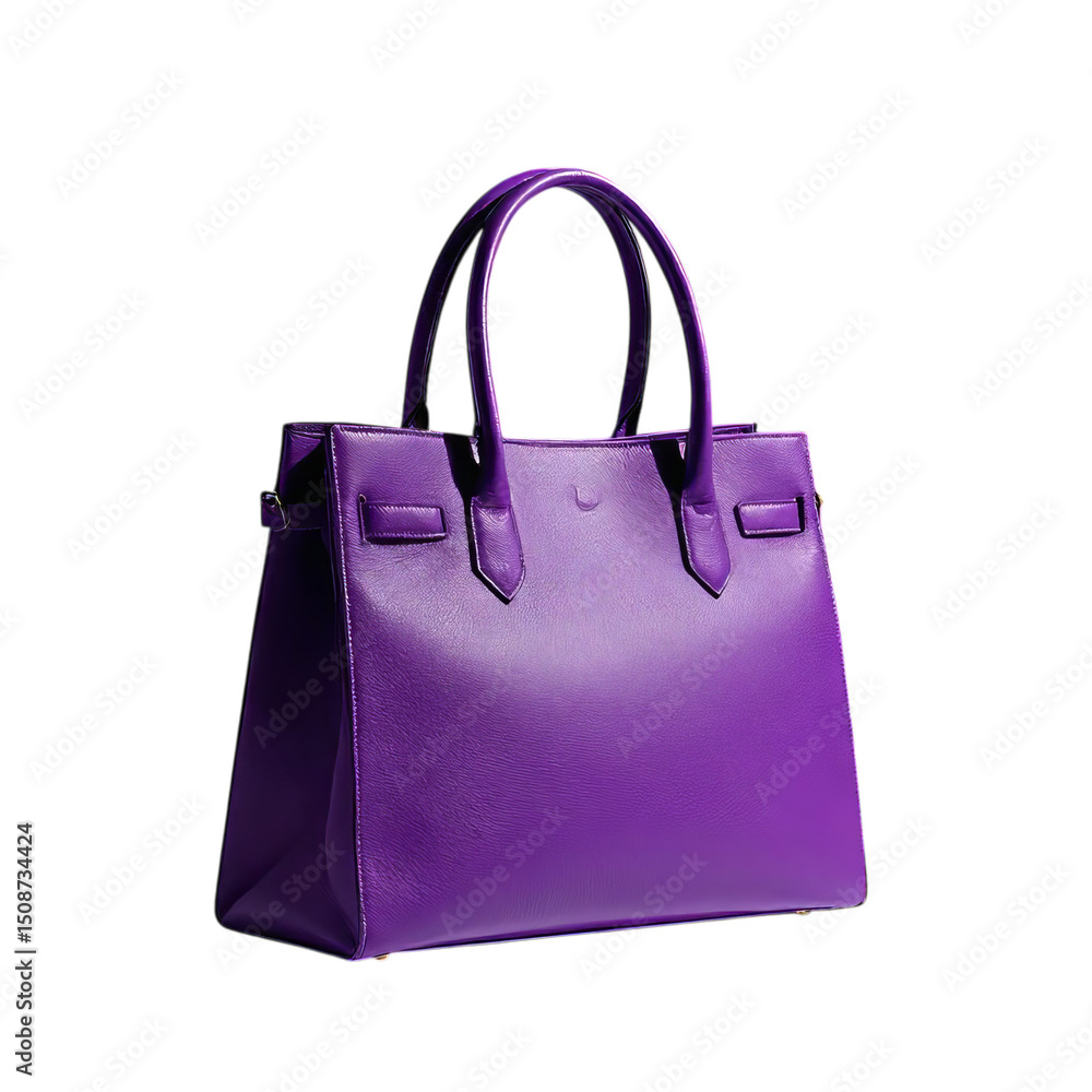 Purple Handbag, Isolated Transparent Background Purple Handbag, Isolated Transparent Background