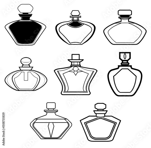 Perfume bottle black silhouette vector icon