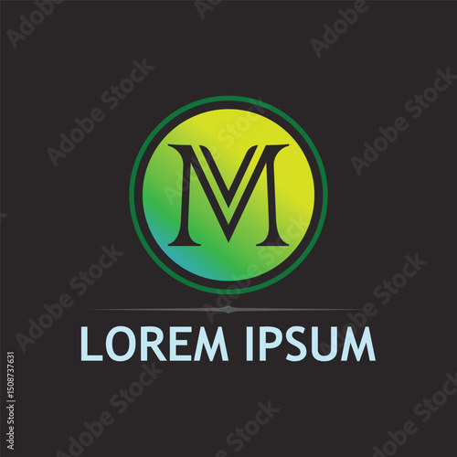 Modern Letter M Logo Design with Abstract Vector Elements
