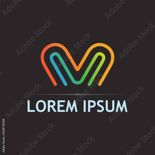 Vector Logo for Business with Stylish Monogram Letter M
