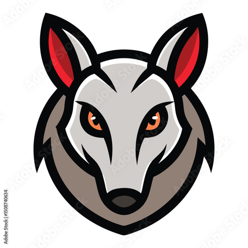 Armadillo head mascot logo vector art