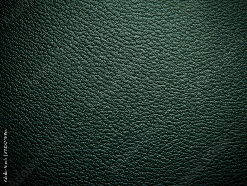 Dark Green Leather Texture - Premium Fine Grain Close-Up