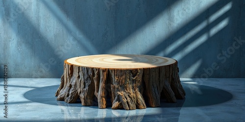 Wallpaper Mural Tree Stump in Minimalist Interior with Sunlight Shadows Torontodigital.ca