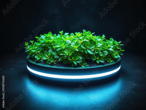 Wallpaper Mural Futuristic Plant Display with Glowing Base Torontodigital.ca