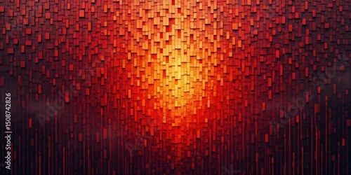Wallpaper Mural Abstract Digital Art with Vibrant Red and Orange Pixelated Pattern Torontodigital.ca