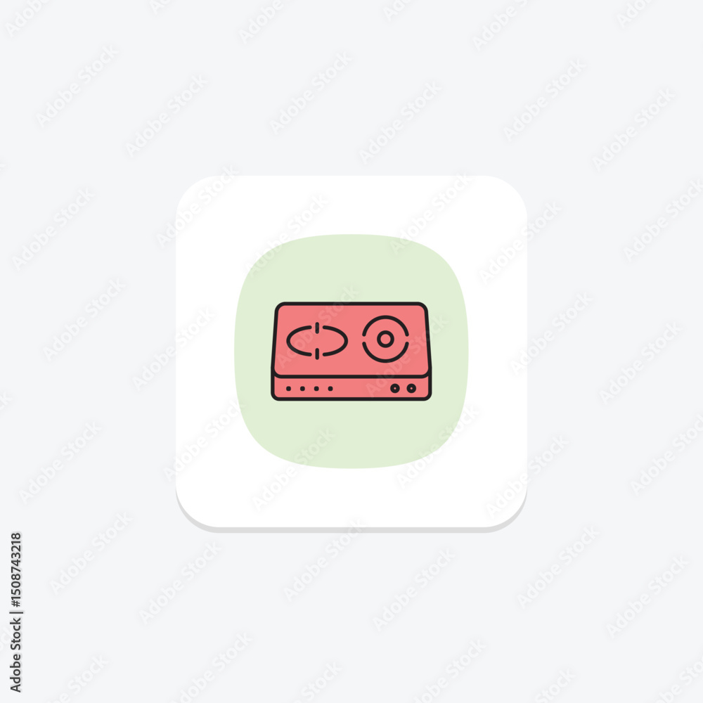 Induction Cooktop, vector, pixel perfect, illustrator file Induction Cooktop, vector, pixel perfect, illustrator file