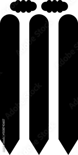 cricket stump bails icon set. Sports concept. equipment for playing cricket. agricultural field
