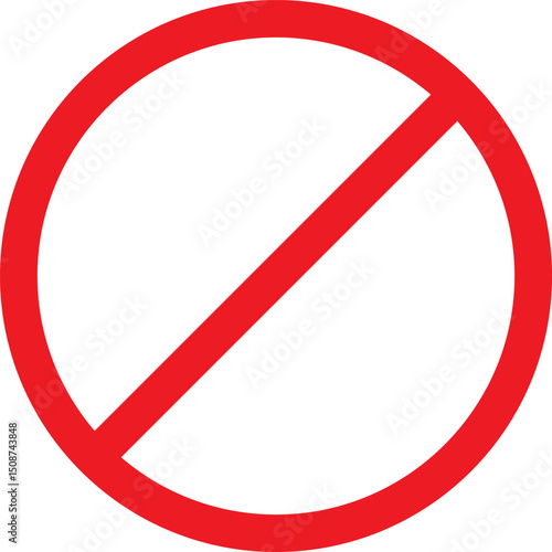 Red Circle with Diagonal Line - Prohibition Symbol