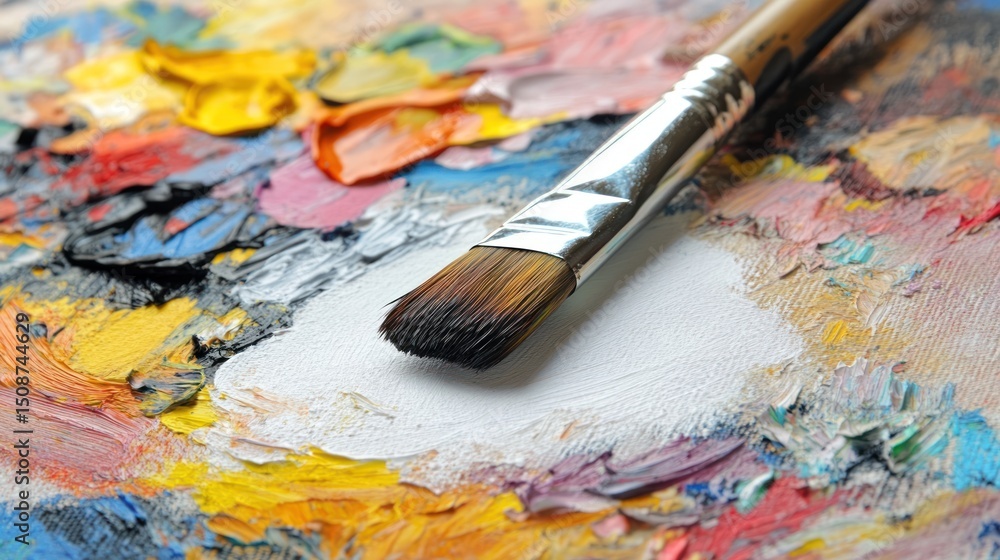 Fototapeta premium Paintbrush on palette