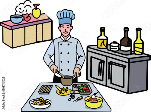 cook with a tray of food