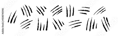 Cat scratch marks with isolated claw texture effect. Flat vector illustration isolated on white background.