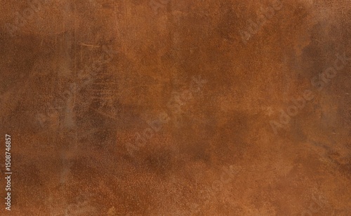 Rich, textured brown leather background with subtle variations in tone and visible scratches, suggesting age and wear