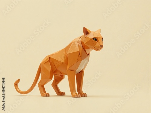 Wallpaper Mural Origami Lion in Low Poly Style Torontodigital.ca