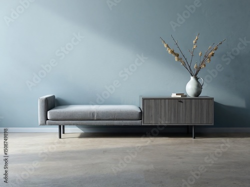 Wallpaper Mural Minimalist Living Room with Modern Sofa and Decorative Vase Torontodigital.ca