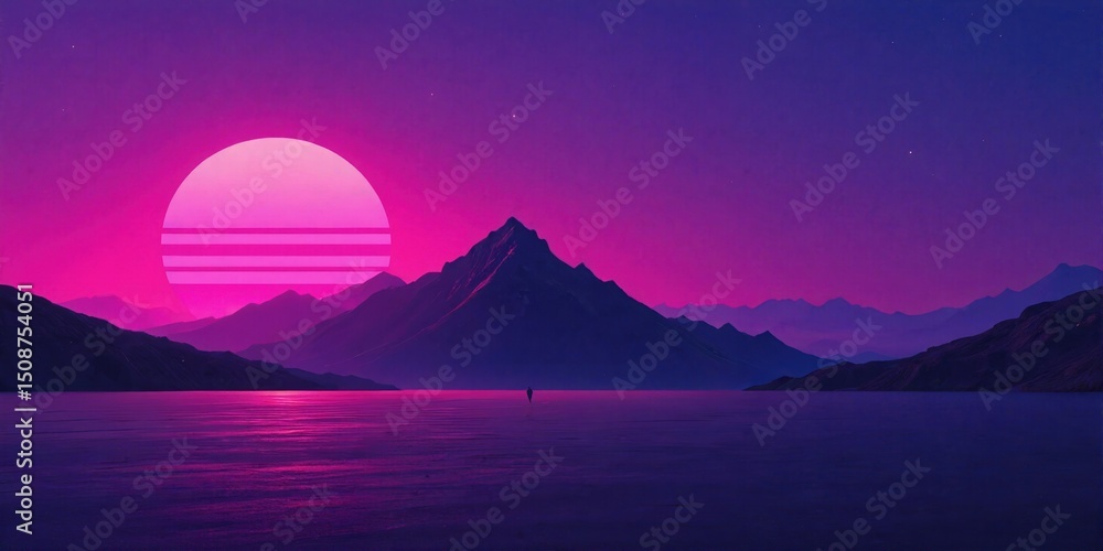 Fototapeta premium Sunset Over Mountain