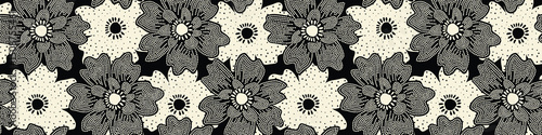 Abstract flower and leaves seamless pattern with dotted style. floral pattern, flower pattern.