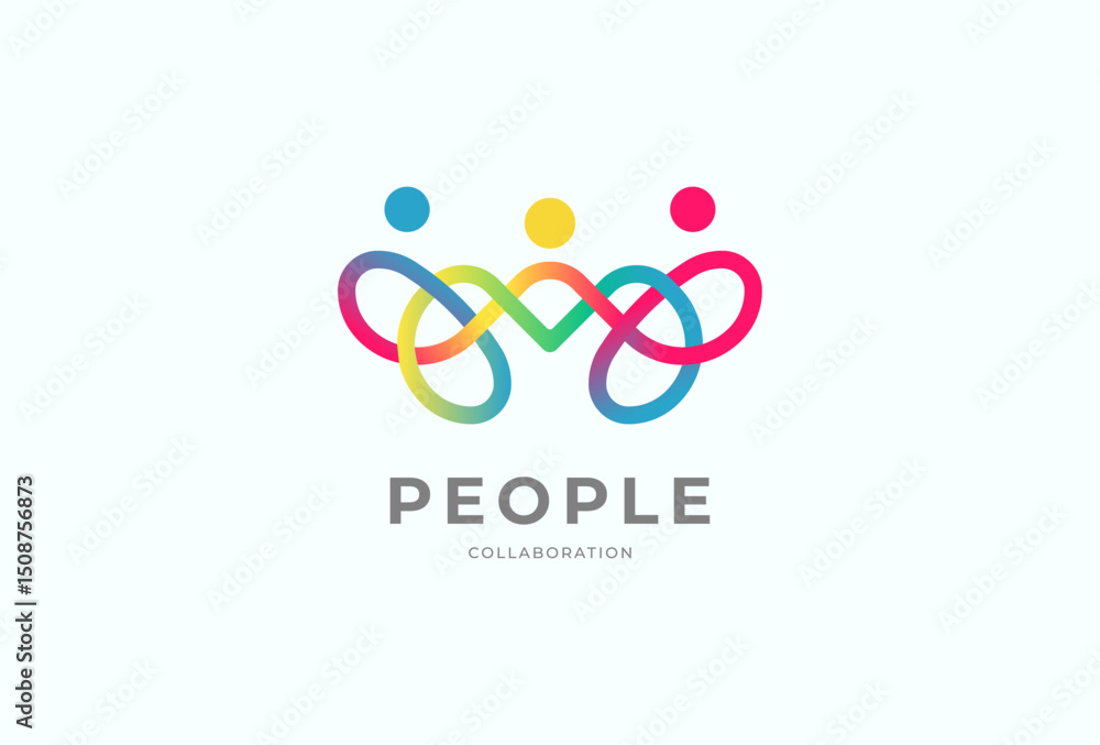 People logo design, Community human Logo with gradient color, people logo design template, vector illustration People logo design, Community human Logo with gradient color, people logo design template, vector illustration