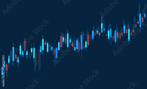 Stock market increasing background. Financial stock market graph
