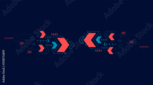 Abstract arrow direction. Technology background