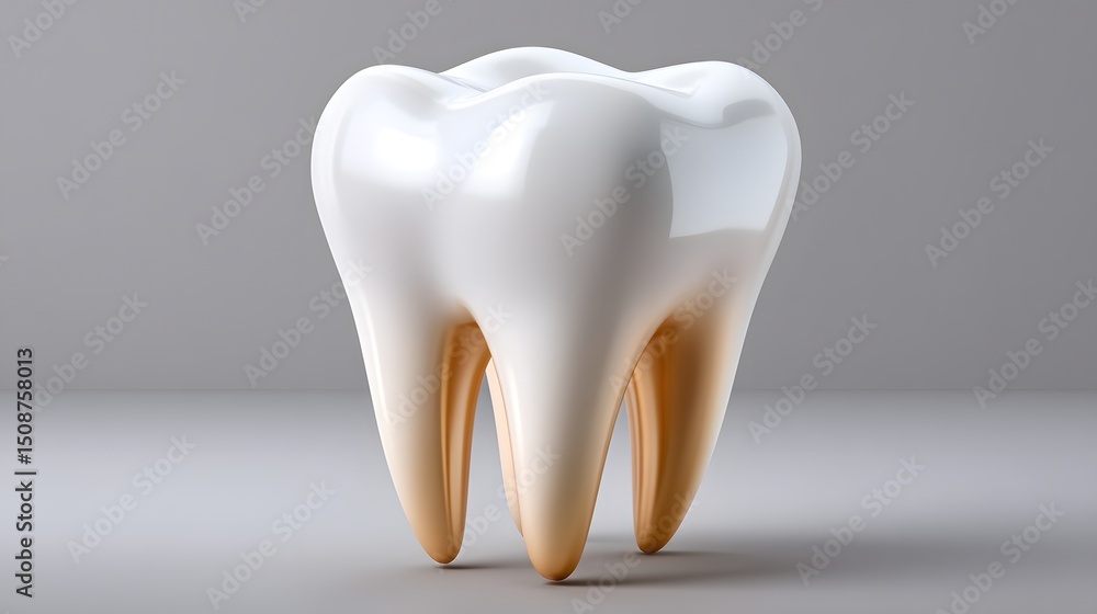 Realistic 3D Render of Tooth with Shine and Smooth Surface Realistic 3D Render of Tooth with Shine and Smooth Surface
