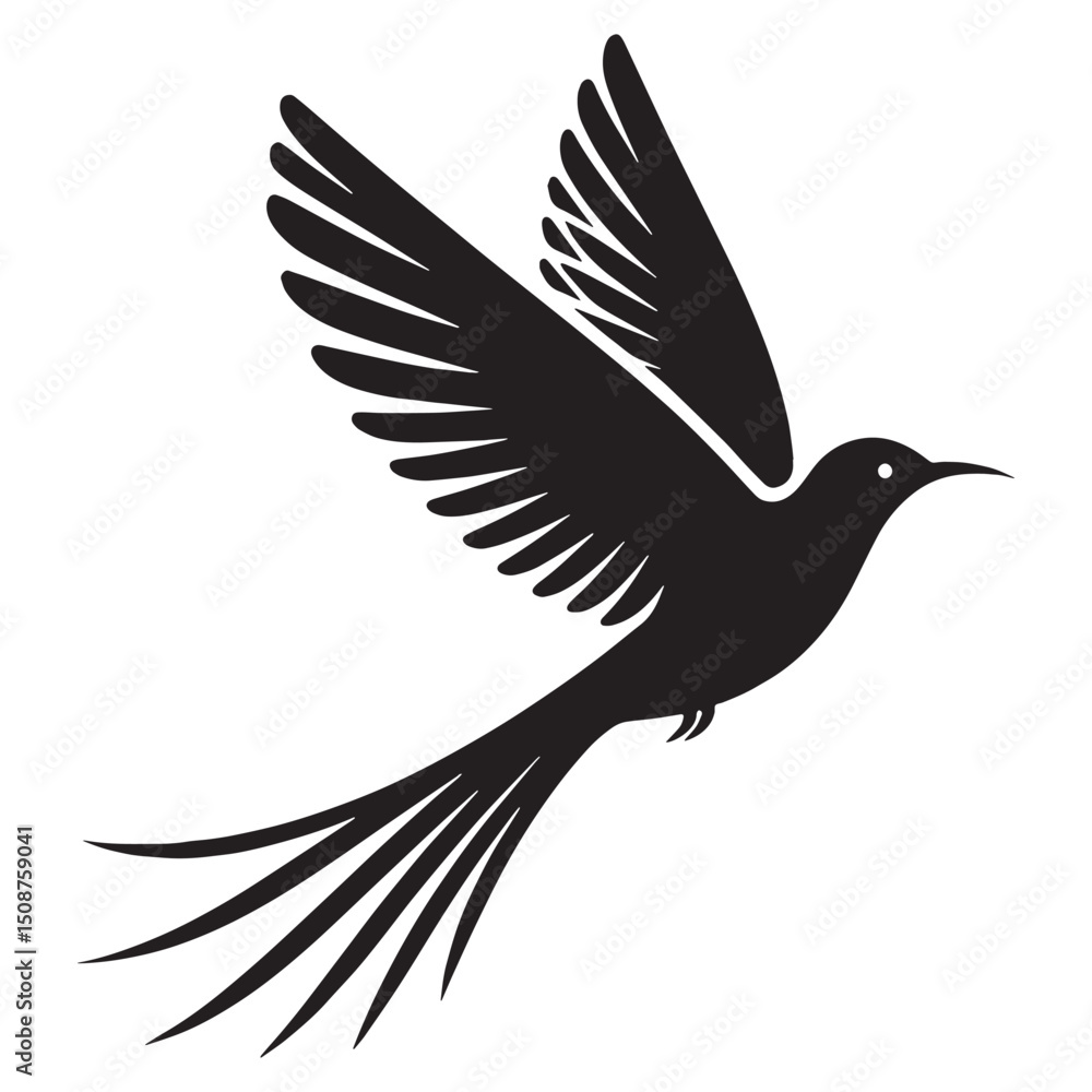 Obraz premium Elegant Cuckoo silhouette with clean lines – Cuckoo illustration – Minimalist Cuckoo vector – Bird silhouette – Bird vector