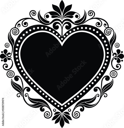 floral heart frame