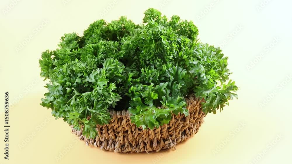 Fresh parsley in a basket Fresh parsley in a basket
