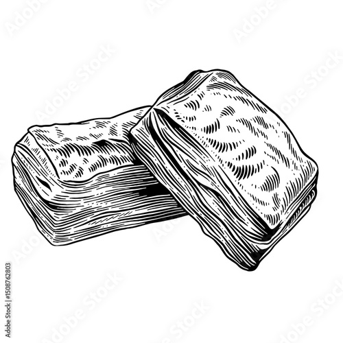 Hand Drawn Puff Pastries Sketch Illustration⁠
