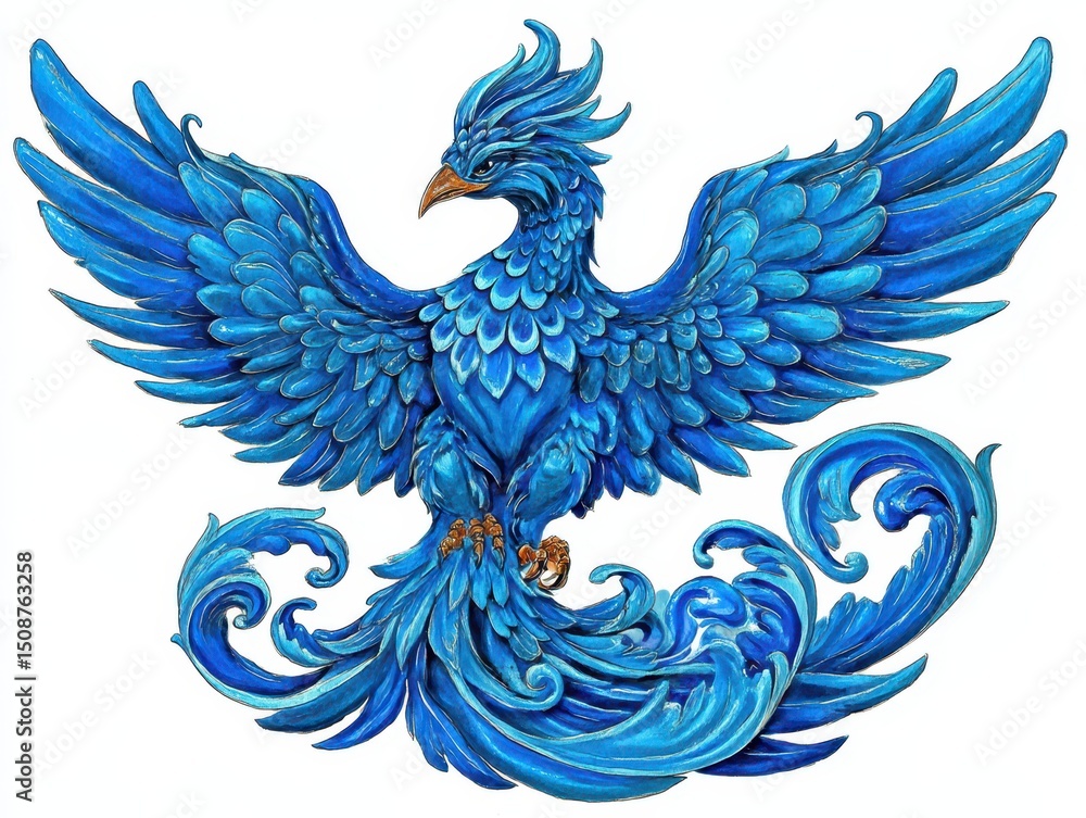 Obraz premium Artistic Phoenix Constellation Rising in Night Sky Digital Artwork