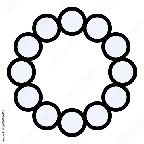 Connected Circles Icon: Modern Filled Outline Style for Community, Teamwork, and Network Concepts. Editable Vector