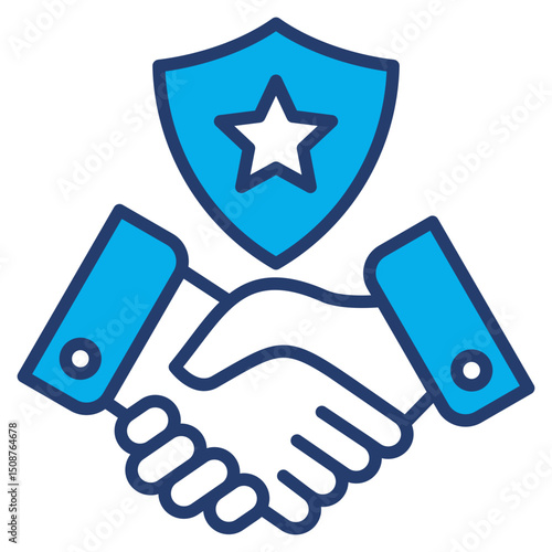 Reliability outline blue color icon