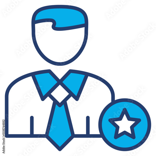 Expert outline blue color icon