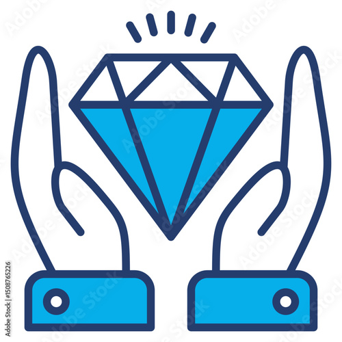 Value outline blue color icon