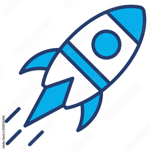 Startup outline blue color icon
