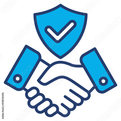 Trust outline blue color icon