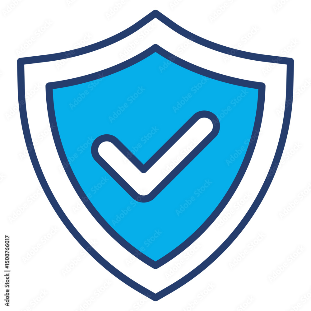 Protection outline blue color icon Protection outline blue color icon