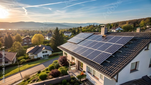 Wallpaper Mural solar panels on the roof of house Torontodigital.ca