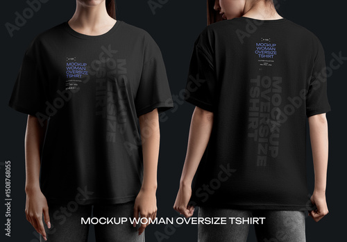 3 Mockups of an Oversized Women's T-Shirt