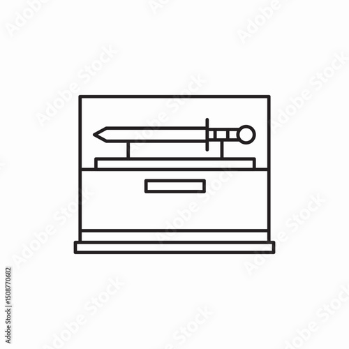 museum exhibit sword icon vector sign