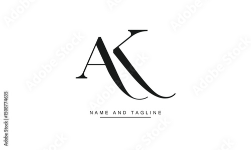KA, AK Abstract Letters Logo Monogram
