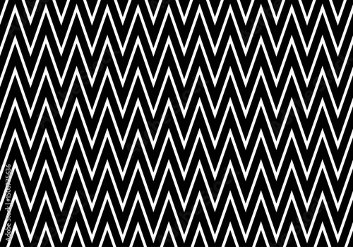 Fondo negro en zig-zag. Composición simétrica de picos en negro sobre fondo blanco