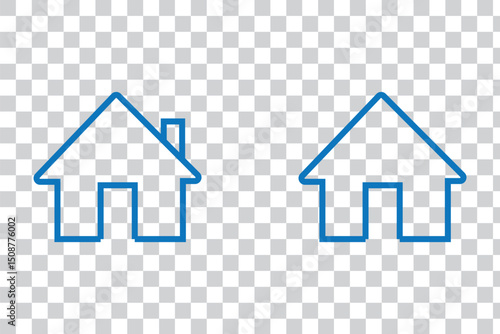 Web home icon set for websites and apps. Simple house symbol. Flat real estate sign. Main page pictogram in filled, thin line, outline and stroke style. Isolated illustration