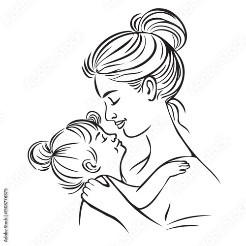 Mother and child. Mom hugging her baby with a lot of love and tenderness.