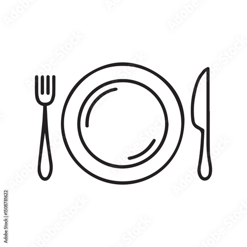 fork, spoon and plate vectors