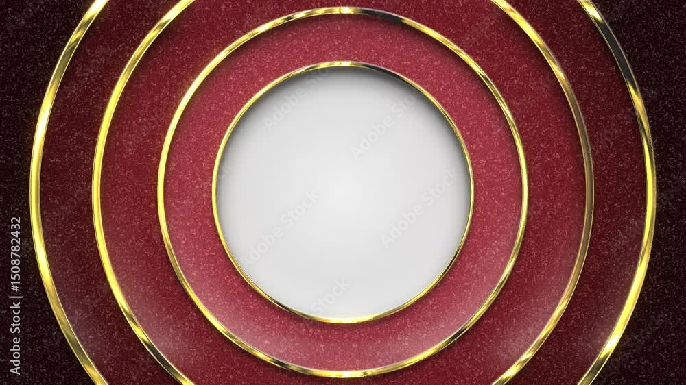 Luxury Glitter Background Red Circles. Copy Space