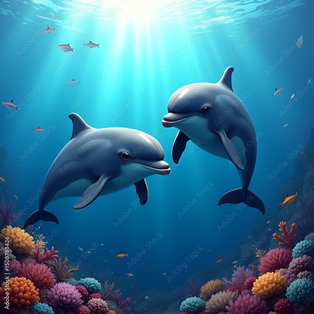 Fototapeta premium dolphins in the sea