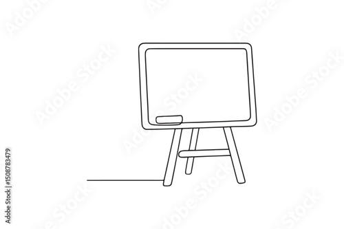 Chalkboard continuous one line drawing minimalism design