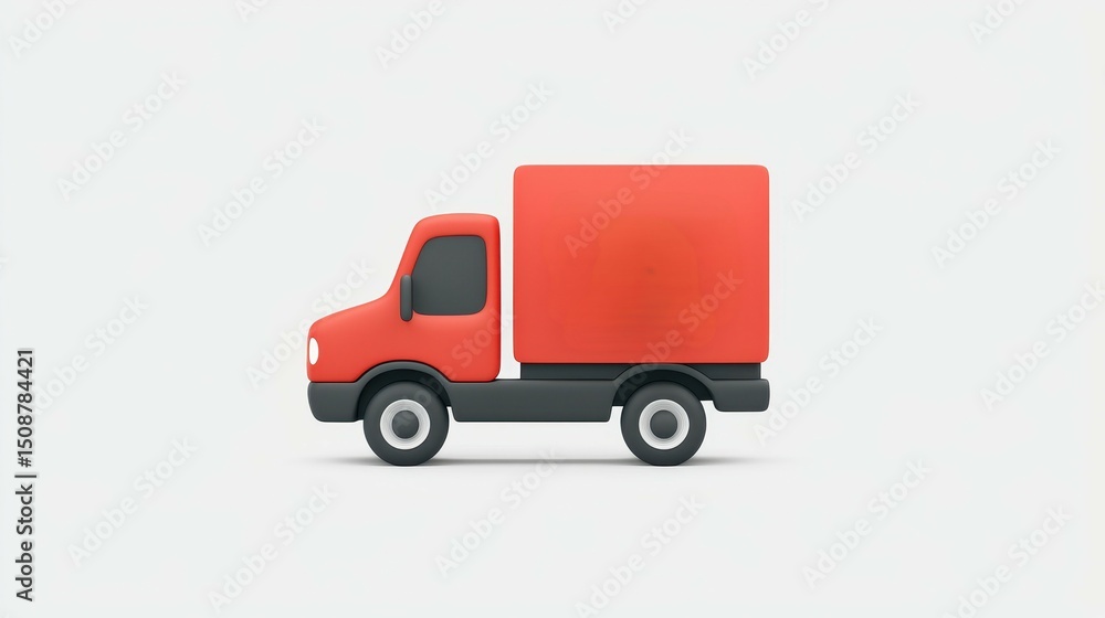 A vibrant red delivery truck icon, symbolizing logistics and transportation. Ideal for businesses focused on shipping, delivery services, or logistics management. A vibrant red delivery truck icon, symbolizing logistics and transportation. Ideal for businesses focused on shipping, delivery services, or logistics management.