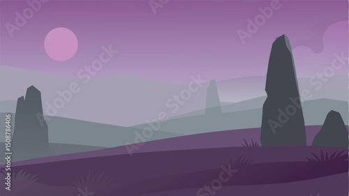 ancient forest glade with fairy light and morning mist